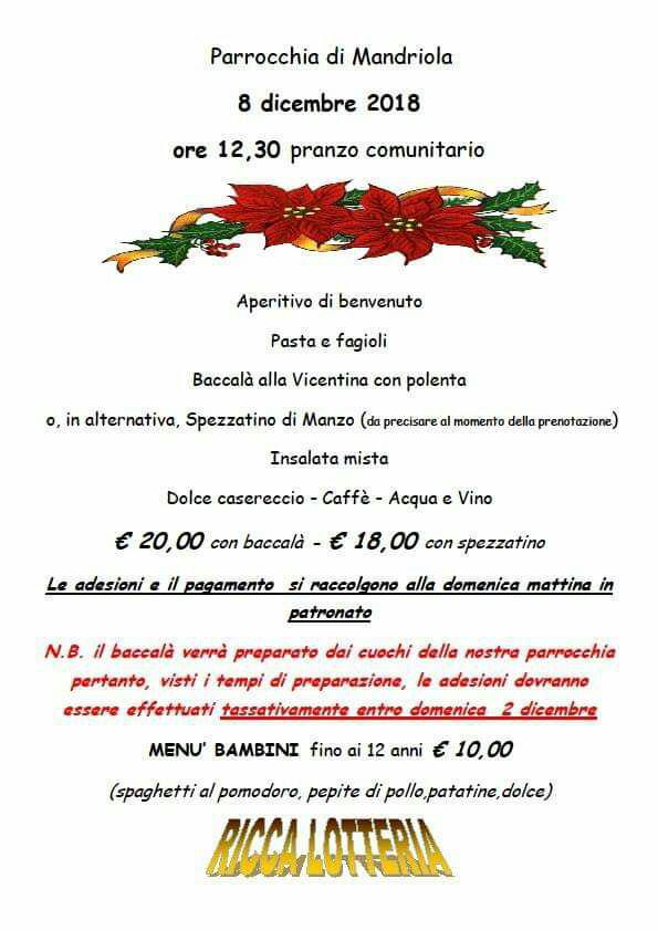 Pranzo dell'Immacolata